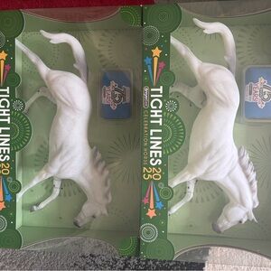 Breyer White Celebration Horse Pair with Subtle Speckling